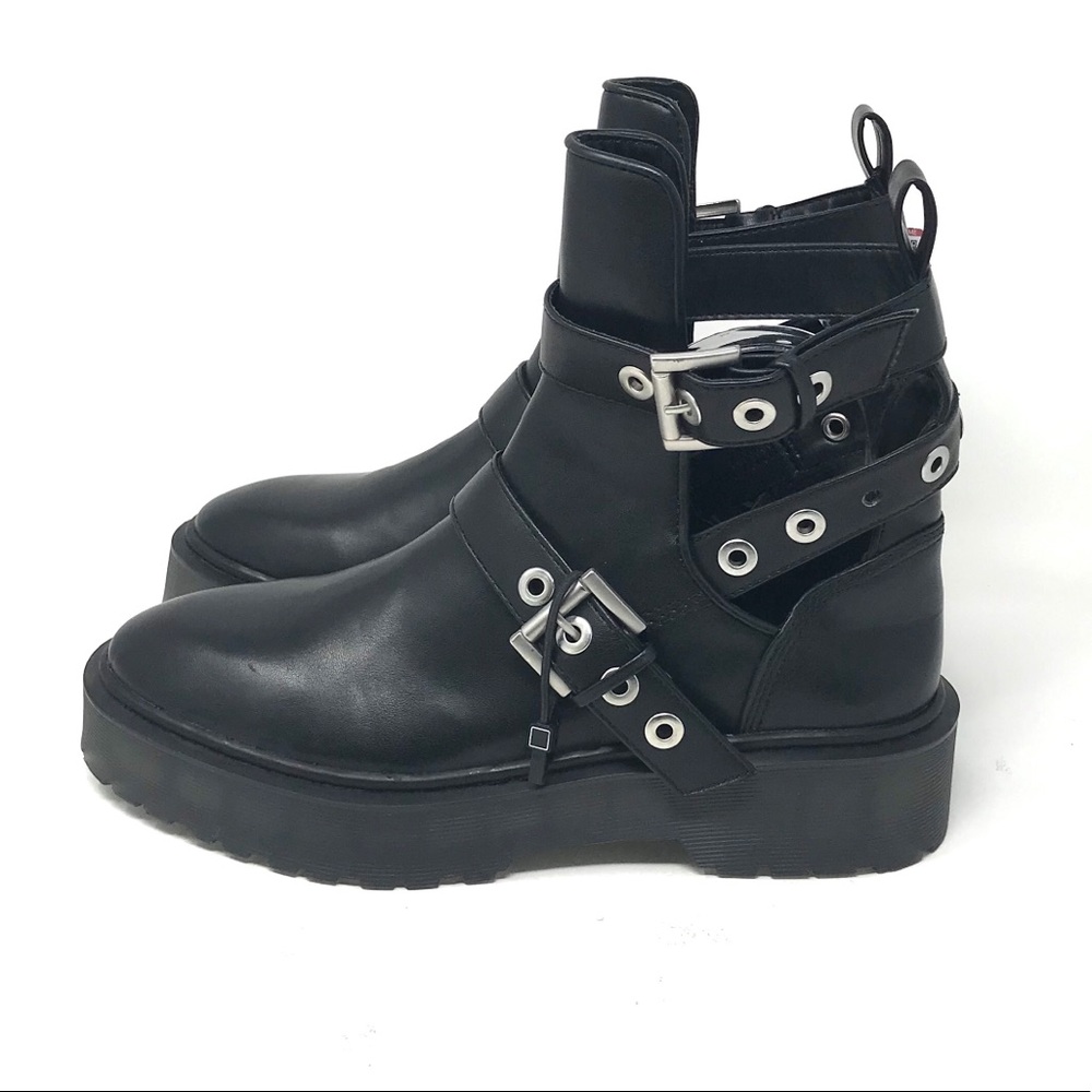 NWT Zara Moto Biker Platform Boots